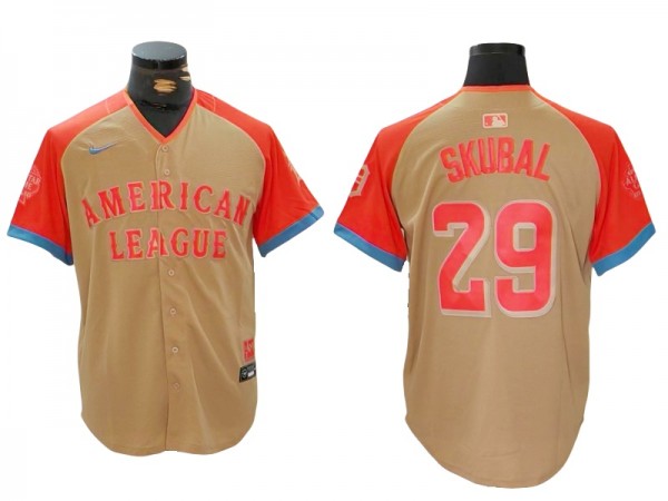 American League #29 Tarik Skubal 2024 MLB All-Star Game Limited Jersey - Cream