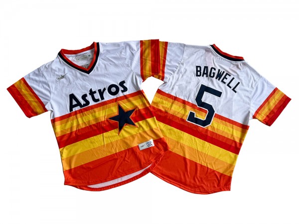 Houston Astros #5 Jeff Bagwell Orange Cooperstown Collection Player Jersey