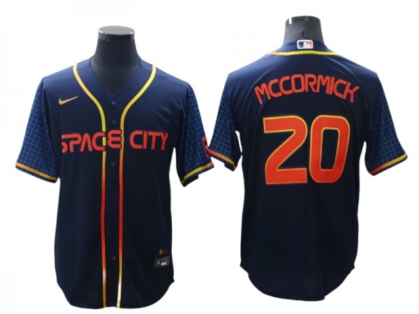 Houston Astros #20 Chas McCormick Navy 2022 City Connect Cool Base Jersey