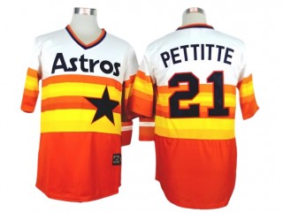 Houston Astros #21 Andy Pettitte Orange Cooperstown Collection Throwback Jersey