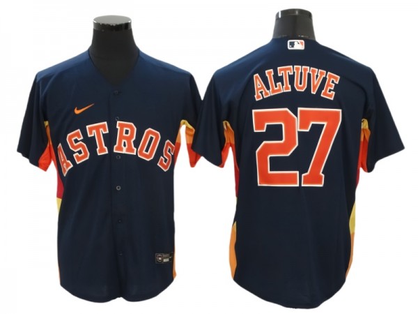 Houston Astros #27 Jose Altuve Navy Alternate Cool Base Jersey