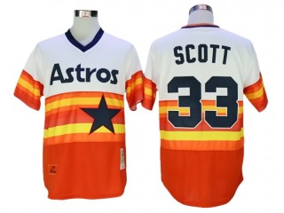 Houston Astros #33 Mike Scott Orange Cooperstown Collection Throwback Jersey