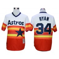 Houston Astros #34 Nolan Ryan Orange Cooperstown Collection Throwback Jersey