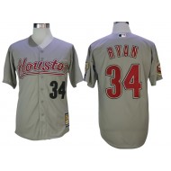 Houston Astros #34 Nolan Ryan Gray Cooperstown Collection Throwback Jersey