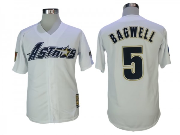 Houston Astros #5 Jeff Bagwell White Cooperstown Collection Jersey