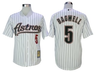 Houston Astros #5 Jeff Bagwell White Pinstripe Cooperstown Collection Jersey