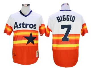 Houston Astros #7 Craig Biggio Orange Cooperstown Throwback Jersey