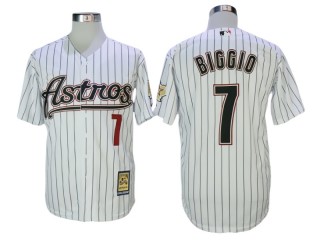 Houston Astros #7 Craig Biggio White Pinstripe Cooperstown Collection Jersey