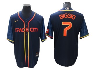 Houston Astros #7 Craig Biggio Navy 2022 City Connect Cool Base Jersey