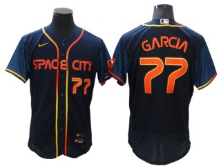 Houston Astros #77 Luis Garcia Navy 2022 City Connect Flex Base Jersey