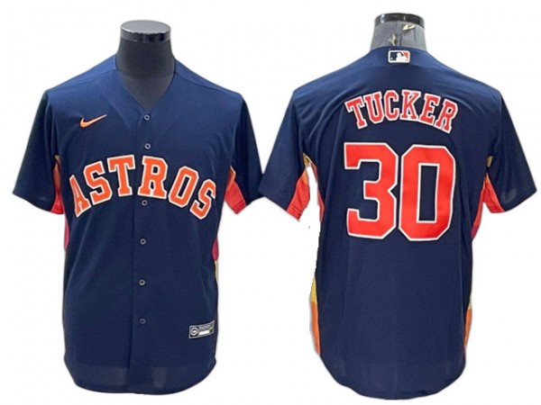 Houston Astros #30 Kyle Tucker Navy Alternate Cool Base Jersey