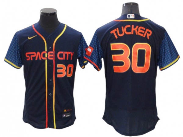 Houston Astros #30 Kyle Tucker Navy 2022 City Connect Flex Base Jersey