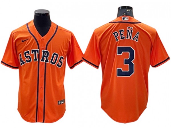 Houston Astros #3 Jeremy Pena Orange Alternate Cool Base Jersey