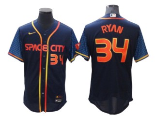 Houston Astros #34 Nolan Ryan Navy 2022 City Connect Flex Base Jersey