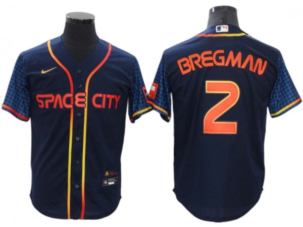 Houston Astros #2 Alex Bregman Navy 2022 City Connect Cool Base Jersey