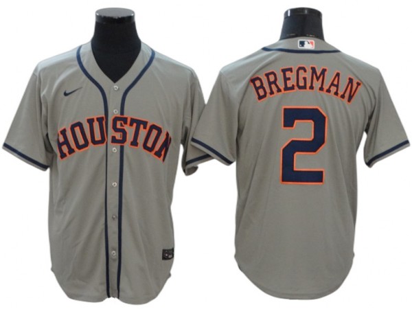 Houston Astros #2 Alex Bregman Gray Road Cool Base Jersey