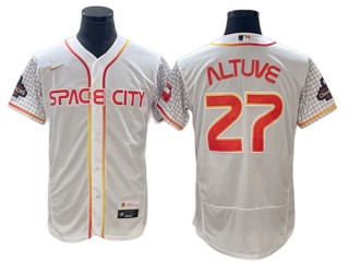 Houston Astros #27 Jose Altuve White City Connect World Series Champion Jersey