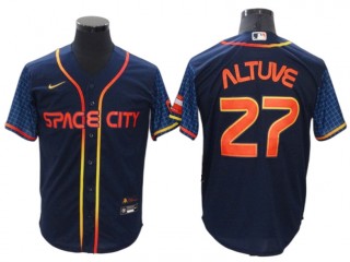 Houston Astros #27 Jose Altuve Navy 2022 City Connect Cool Base Jersey 