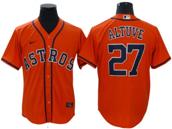 Houston Astros #27 Jose Altuve Orange Alternate Cool Base Jersey