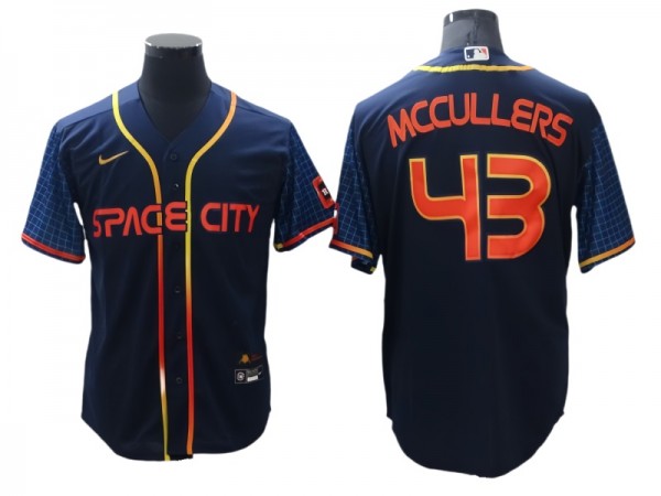 Houston Astros #43 Lance McCullers Jr. Navy 2022 City Connect Cool Base Jersey(NO Number)