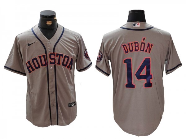 Houston Astros #14 Mauricio Dubón Gray Cool Base Jersey