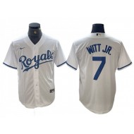 Kansas City Royals #7 Bobby Witt Jr. White Cool Base Jersey