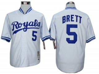 Kansas City Royals #5 George Brett White Throwback Jersey