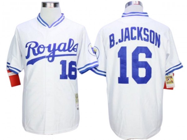 Kansas City Royals #16 Bo Jackson White Throwback Jersey