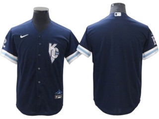 Kansas City Royals Blank Navy City Connect Cool Base Jersey