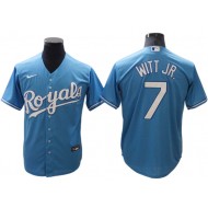 Kansas City Royals #7 Bobby Witt Jr. Light Blue Cool Base Jersey