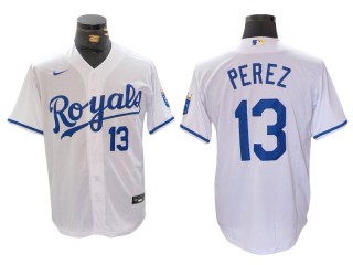 Kansas City Royals #13 Salvador Perez White Home Limited Jersey