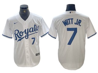 Kansas City Royals #7 Bobby Witt Jr. White Home Limited Jersey