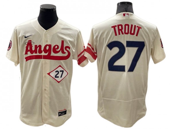 Los Angeles Angels #27 Mike Trout City Connect Flex Base Jersey