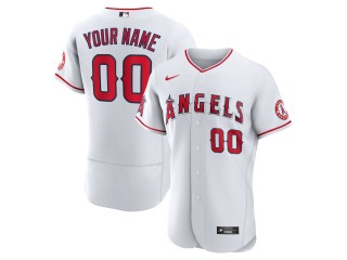 Custom Los Angeles Angels Flex Base Jersey - White/Gray/Red 