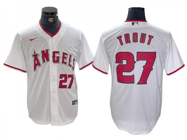 Los Angeles Angels #27 Mike Trout White Home Limited Jersey