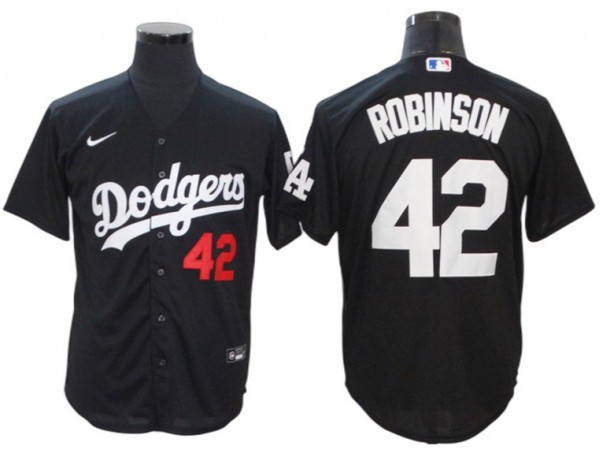 Los Angeles Dodgers #42 Jackie Robinson Black Turn Back The Clock Cool Base Jersey