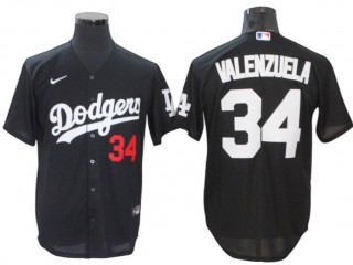 Los Angeles Dodgers #34 Fernando Valenzuela Black Turn Back The Clock Cool Base Jersey