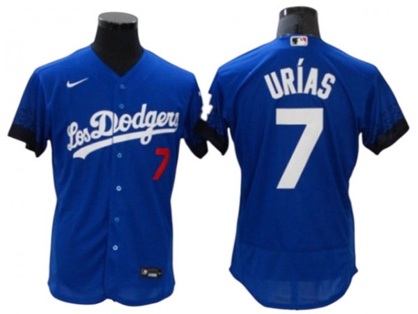 Los Angeles Dodgers #7 Julio Urías City Connect Flex Base Jersey - Royal/White