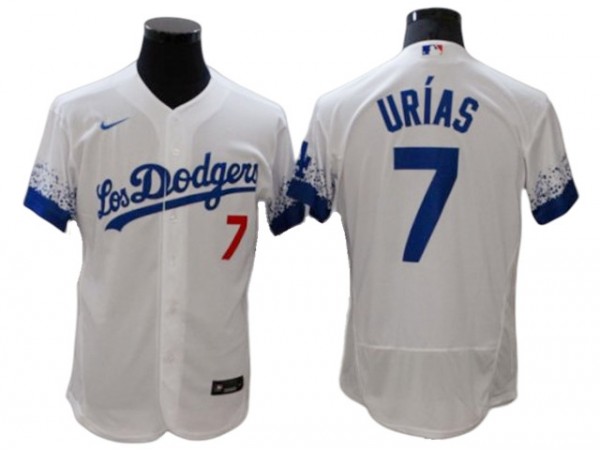 Los Angeles Dodgers #7 Julio Urías City Connect Flex Base Jersey - Royal/White