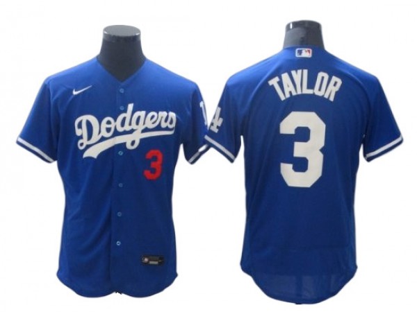 Los Angeles Dodgers #3 Chris Taylor Royal Alternate Flex Base Jersey