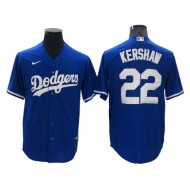 Los Angeles Dodgers #22 Clayton Kershaw Blue Alternate Cool Base Jersey