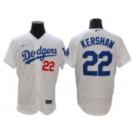 Los Angeles Dodgers #22 Clayton Kershaw White Home Flex Base Jersey