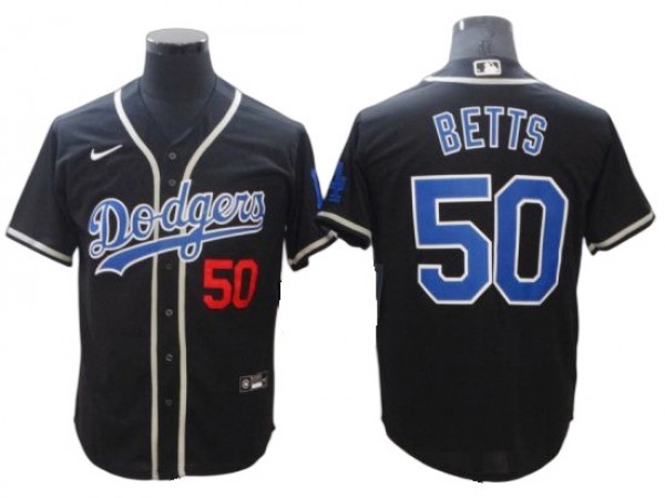 Los Angeles Dodgers #50 Mookie Betts Black Fashion Cool Base Jersey