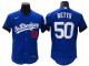 Los Angeles Dodgers #50 Mookie Betts City Connect Flex Base Jersey - Royal/White