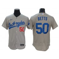 Los Angeles Dodgers #50 Mookie Betts Gray Road Flex Base Jersey