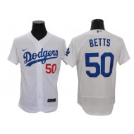 Los Angeles Dodgers #50 Mookie Betts White Home Flex Base Jersey