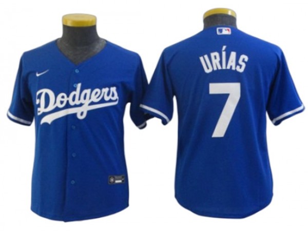 Youth LA Dodgers #7 Julio Urias Royal Cool Base Jersey