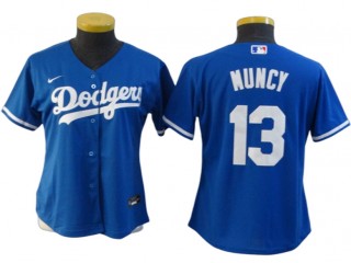 Women LA Dodgers #13 Max Muncy Cool Base Jersey - Royal/White