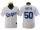 Youth LA Dodgers #50 Mookie Betts Cool Base Jersey - Royal/White/Gray