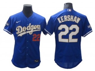 Los Angeles Dodgers #22 Clayton Kershaw Royal 2021 Gold Program Flex Base Jersey